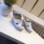Hermes Patent Leather Platform 4cm Wedge Heel 11cm Studded Espadrille Sandals White