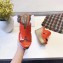 Hermes Patent Leather Platform 4cm Wedge Heel 11cm Studded Espadrille Sandals Orange