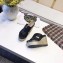 Hermes Calfskin Platform 4cm Wedge Heel 11cm Studded Espadrille Sandals Black