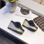 Hermes Calfskin Platform 4cm Wedge Heel 11cm Studded Espadrille Sandals Black