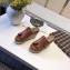 Hermes Calfskin Platform 4cm Wedge Heel 11cm Studded Espadrille Sandals Brown