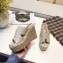 Hermes Croco Pattern Platform 4cm Wedge Heel 11cm Studded Espadrille Sandals Beige