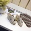 Hermes Croco Pattern Platform 4cm Wedge Heel 11cm Studded Espadrille Sandals Beige