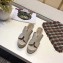 Hermes Croco Pattern Platform 4cm Wedge Heel 11cm Studded Espadrille Sandals Beige