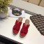 Hermes Croco Pattern Platform 4cm Wedge Heel 11cm Studded Espadrille Sandals Red