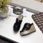Hermes Croco Pattern Platform 4cm Wedge Heel 11cm Studded Espadrille Sandals Black