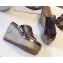 Hermes Patent Leather Platform 4cm Wedge Heel 11cm Studded Espadrille Sandals Silver Gray