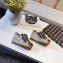Hermes Patent Leather Platform 4cm Wedge Heel 11cm Studded Espadrille Sandals Silver Gray
