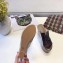 Hermes Patent Leather Platform 4cm Wedge Heel 11cm Studded Espadrille Sandals Silver Gray