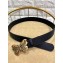 Gucci Width 4cm Leather Belt Black with Butterfly Buckle