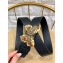 Gucci Width 4cm Leather Belt Black with Butterfly Buckle