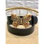 Gucci Width 4cm Leather Belt Black with Butterfly Buckle