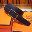 Hermes Width 3.2cm Oscar Buckle Reversible Leather Belt Black/Gold