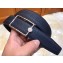 Hermes Width 3.2cm Oscar Buckle Reversible Leather Belt Navy Blue/Silver