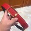 Hermes Width 3.2cm Oscar Buckle Reversible Leather Belt Red/Gold