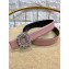 Dior Width 3cm Crystal D Buckle Belt Nude Pink