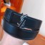 Saint Laurent Width 3cm Logo Leather Belt Black