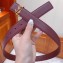 Saint Laurent Width 3cm Logo Leather Belt Burgundy