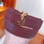 Saint Laurent Width 3cm Logo Leather Belt Burgundy