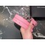 Dolce & Gabbana Width 2.5cm Dauphine Calfskin Belt Pink with Silver Crystals Logo