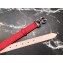 Dolce & Gabbana Width 2.5cm Dauphine Calfskin Belt Red with Silver Crystals Logo