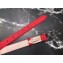 Dolce & Gabbana Width 2.5cm Dauphine Calfskin Belt Red with Silver Crystals Logo