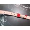 Dolce & Gabbana Width 2.5cm Dauphine Calfskin Belt Red with Silver Crystals Logo