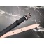 Dolce & Gabbana Width 2.5cm Dauphine Calfskin Belt Black with Silver Crystals Logo
