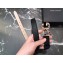 Dolce & Gabbana Width 2.5cm Dauphine Calfskin Belt Black with Gold Crystals Logo