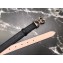 Dolce & Gabbana Width 2.5cm Dauphine Calfskin Belt Black with Gold Crystals Logo