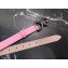 Dolce & Gabbana Width 2.5cm Dauphine Calfskin Belt Pink with Silver Logo