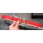 Dolce & Gabbana Width 2.5cm Dauphine Calfskin Belt Red with Gold Logo
