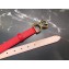 Dolce & Gabbana Width 2.5cm Dauphine Calfskin Belt Red with Gold Logo