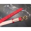 Dolce & Gabbana Width 2.5cm Dauphine Calfskin Belt Red with Gold Logo
