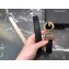 Dolce & Gabbana Width 2.5cm Dauphine Calfskin Belt Black with Gold Logo