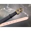 Dolce & Gabbana Width 2.5cm Dauphine Calfskin Belt Black with Gold Logo