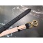 Dolce & Gabbana Width 2.5cm Dauphine Calfskin Belt Black with Gold Logo