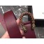 Gucci Width 3.5cm Leather Belt Burgundy with Crystal Dionysus Buckle