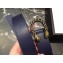 Gucci Width 3.5cm Leather Belt Navy Blue with Crystal Dionysus Buckle