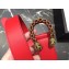 Gucci Width 3/3.5cm Leather Belt Red with Red Crystal Dionysus Buckle