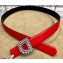 Dior Width 3cm Crystal D Buckle Belt Red
