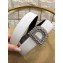 Dior Width 3cm Crystal D Buckle Belt White