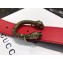 Gucci Width 3/3.5cm Leather Belt Red with Dionysus Stud Buckle