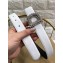 Dior Width 3cm Crystal D Buckle Belt White