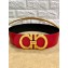 Ferragamo Width 7cm High Waist Gancini Belt Red