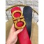 Ferragamo Width 7cm High Waist Gancini Belt Red
