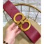 Ferragamo Width 7cm High Waist Gancini Belt Burgundy