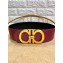 Ferragamo Width 7cm High Waist Gancini Belt Burgundy
