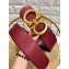 Ferragamo Width 7cm High Waist Gancini Belt Burgundy