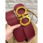 Ferragamo Width 7cm High Waist Gancini Belt Burgundy